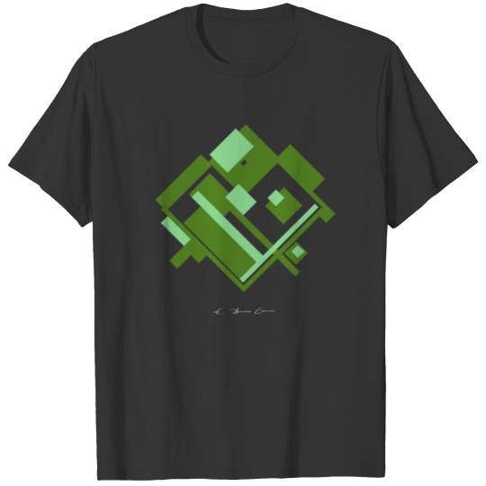 Abstract green contemporary art geometric design T Shirts