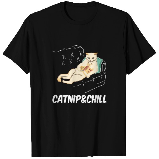 Catnip And Chill Cat Kitten Book T Shirts