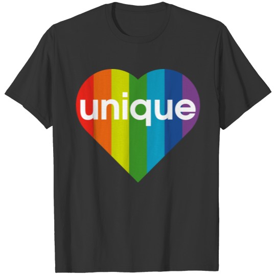 Rainbow heart unique simple T-shirt