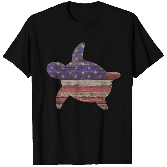 Rustic Wood American Flag T Shirts