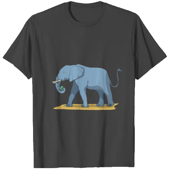 Elephant holding melon with its trunk T Shirts