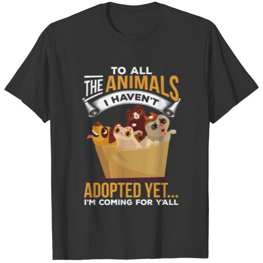 Cute Animal Shelter Adoption Cat and Dog Lover T Shirts