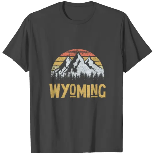Vintage Retro Wy Wyoming Us Mountain State Gift Te T Shirts