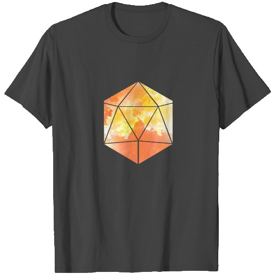 Polyhedron Watercolor 20 Sided Die Dungeon RPG T Shirts