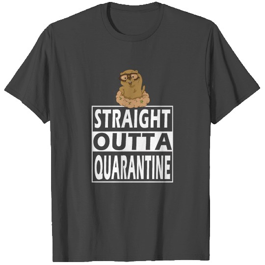 Funny Groundhog Day Straight outta Quarantine T Shirts