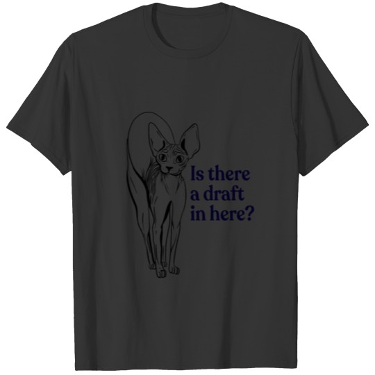 Is there a draft in here - Sphynx Cat Art - Black T Shirts