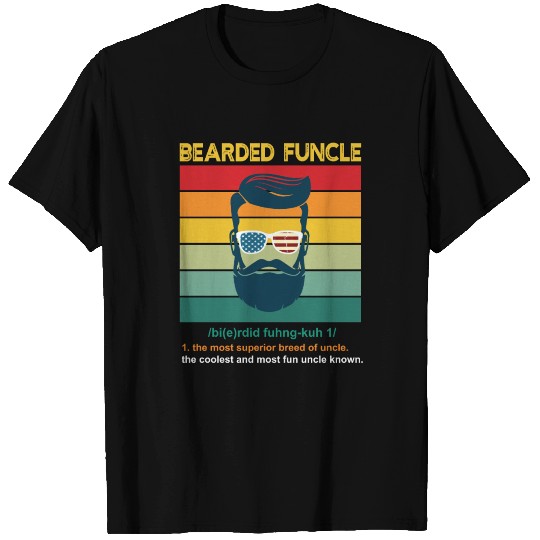Bearded Funcle Definition Uncle Retro T Shirts