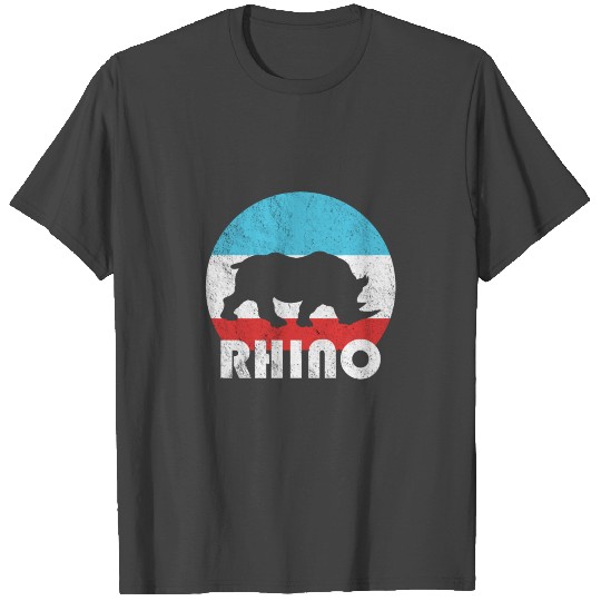 Rhino Rhinoceros Vintage Retro Silhouette Gift T Shirts