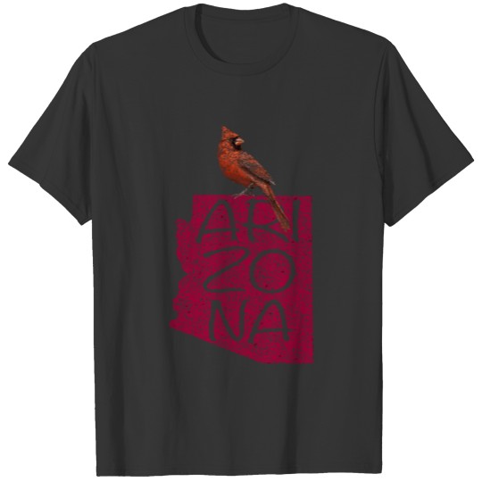 Black Vintage Cardinal Red Bird Arizonna Az Footbal T Shirts