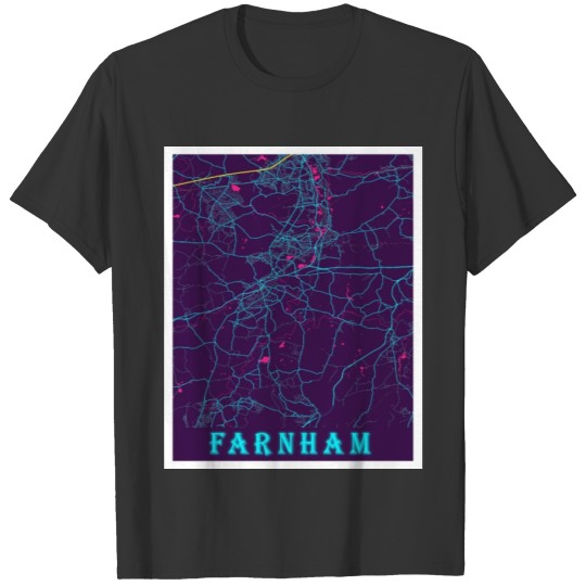 FARNHAM Neon City Map T-shirt