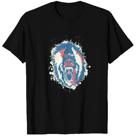 Cool Mandrill Ape Face Rainforest Monkeys Wildlife T Shirts