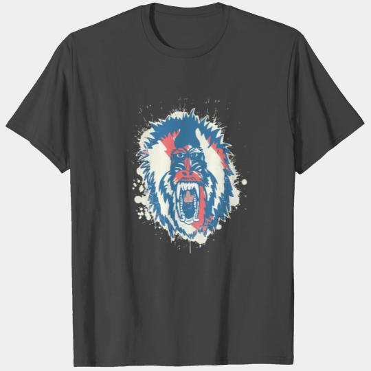 Cool Mandrill Ape Face Rainforest Monkeys Wildlife T Shirts