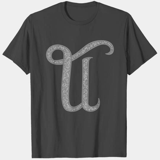 Alphabet U - silver, letter, alphabet, monogram T Shirts