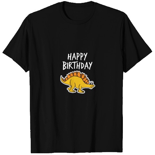 Happy Birthday Doodle Stegosaurus Dinosaur T Shirts