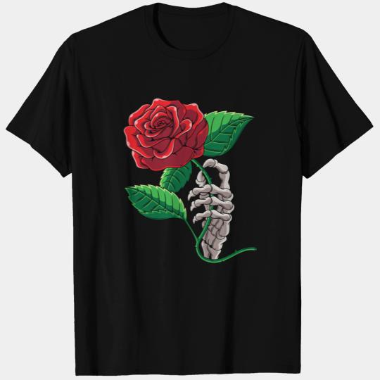Skeleton Hand Red Rose Flower Romantic Aesthetic T T Shirts