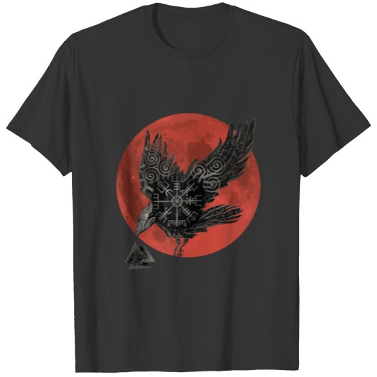 Bloody Moon Pagan Raven Viking Magic Symbols Zip G T Shirts