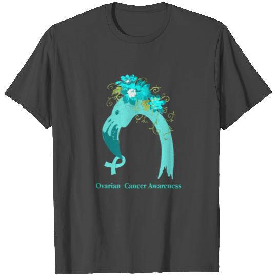 Ovarian Cancer Warrior Teal Ribbon T Shirts