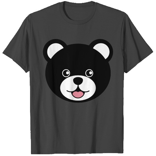 Cute Black Teddy Bear Face T Shirts