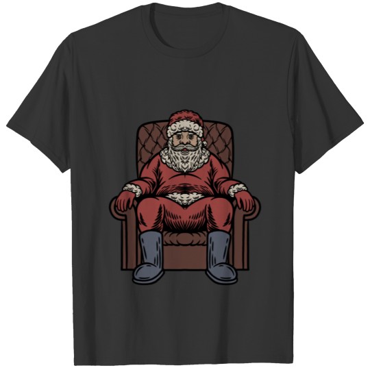 Santa sitting in a chair vintage retro gift T-shirt