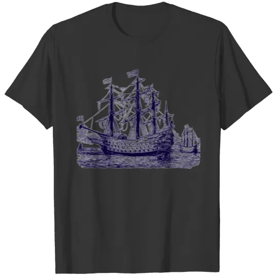 blue ship theme T Shirts
