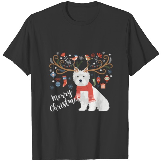 West Highland White Terrier Dog Christmas T Shirts