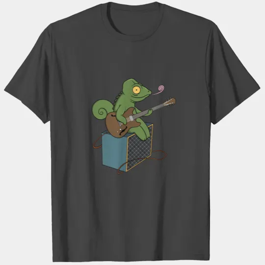 Chameleon Guitar Music Reptile Lizard T Shirts