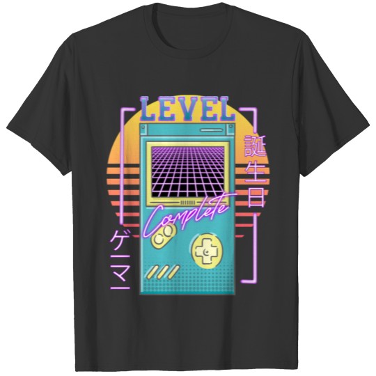 Retro Game Synthwave Level Reached Gift Idea T-shirt