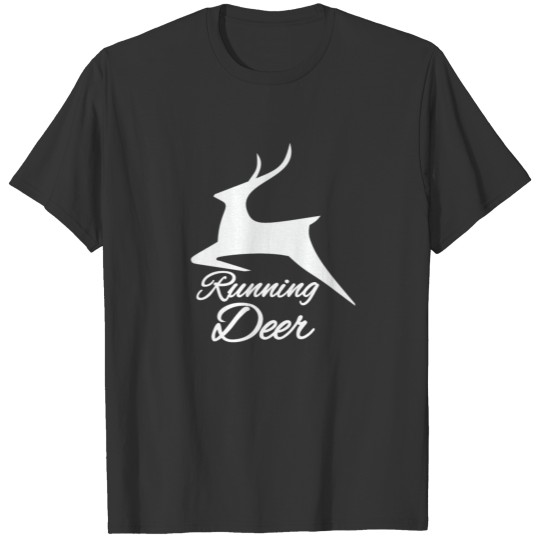 Running Deer White T Shirts