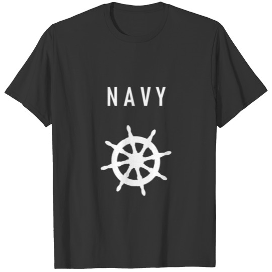 Steering wheel Sailor Sailing Navy T Shirts