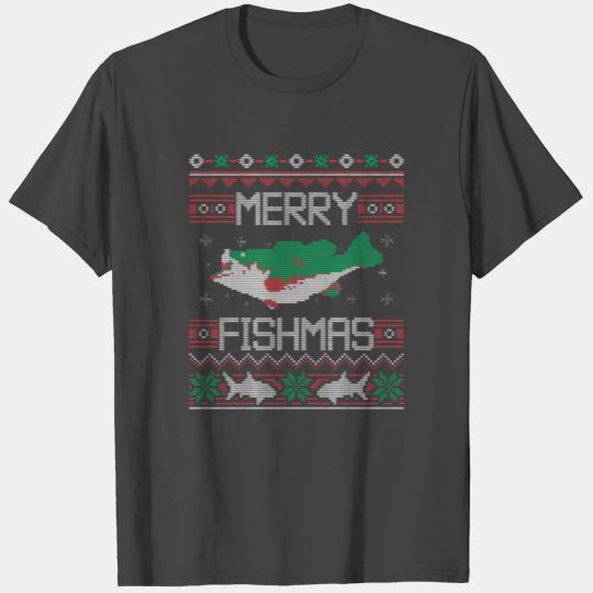 Merry Fishmas Fishing Dad Fish Angler Ugly Christm T Shirts