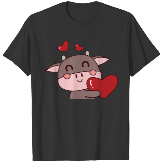 Cute cartoon valentine ox T-shirt
