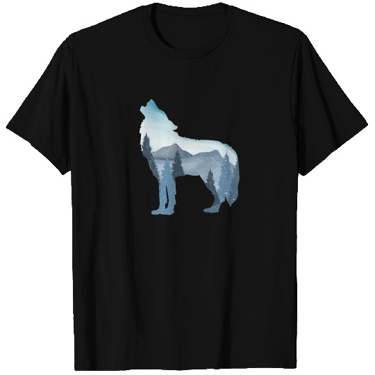 Alpha Wolf Art - Nature Background T Shirts