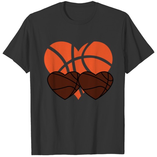 Love Basketball Valentine Heart Gift T-shirt