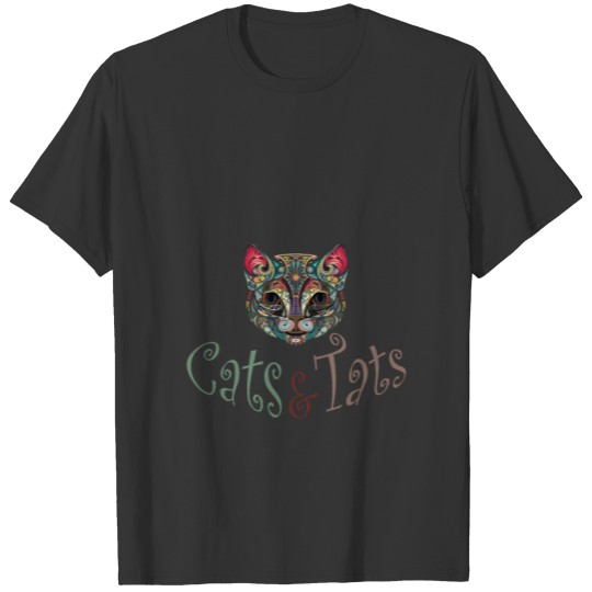 Cats and tats Funny Meow Lovers & Cat Tattoo Gift T Shirts