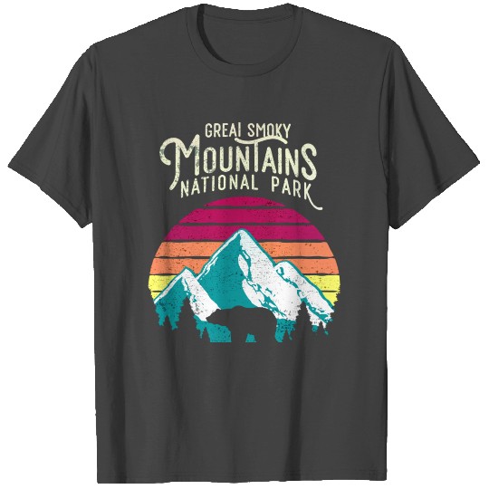 Retro Great Smoky Mountains National Park Bear T Shirts