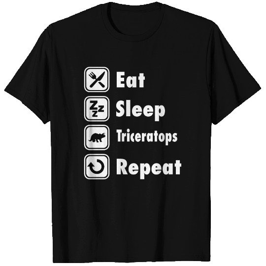 T Shirts T Shirts - Eat Sleep Triceratops Repeat