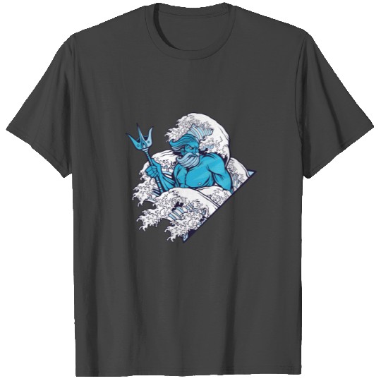 Poseidon greek god of the oceans in waves T Shirts