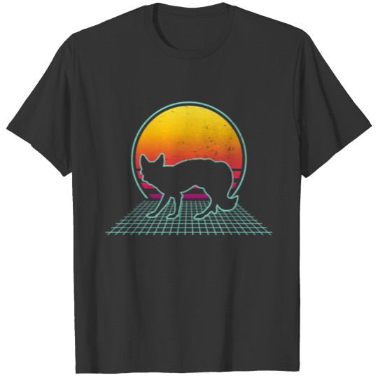 Vintage Retro Fox Sunset 80s Style Animal Lover T Shirts