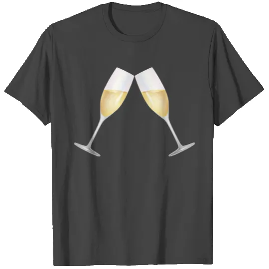 champagne glasses filled with sparkling champagne T Shirts