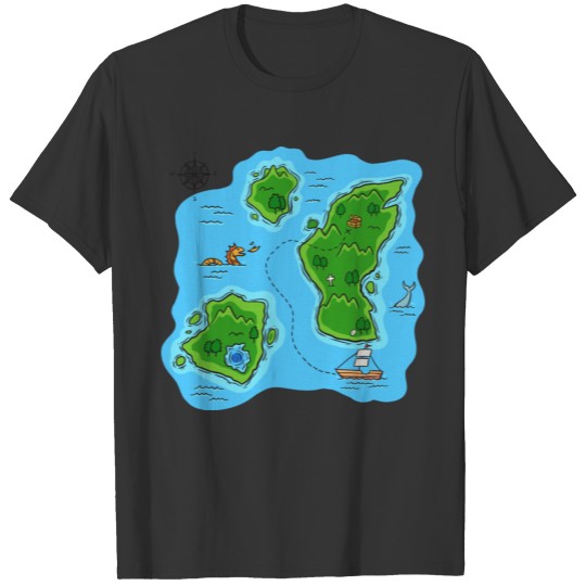 map to the treasure T-shirt
