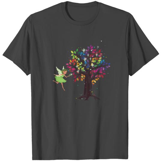 Fairy forest rainbow tree magic T Shirts