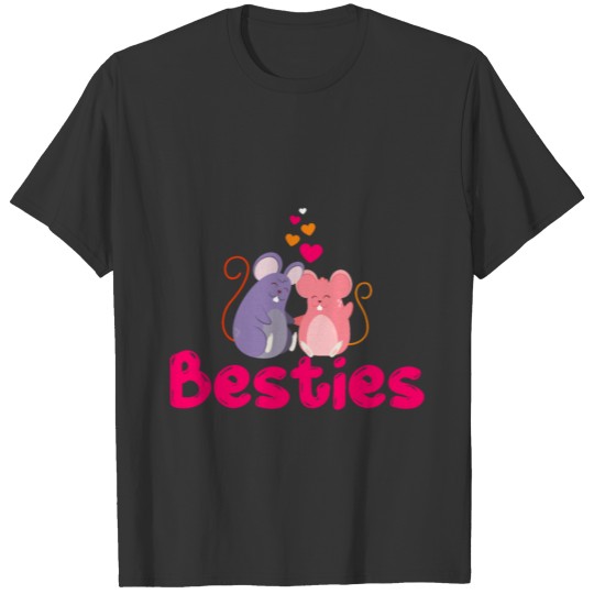 Mouse Design Besties cute passionate T Shirts
