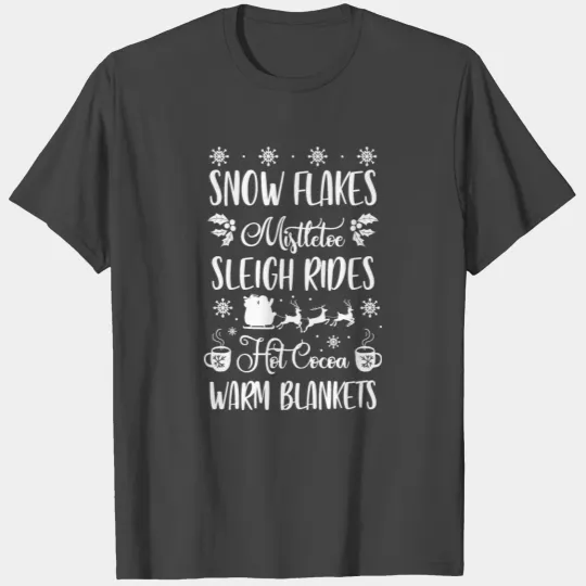 Christmas Snowflakes Mistletoe Sleigh Xmas Gift T Shirts