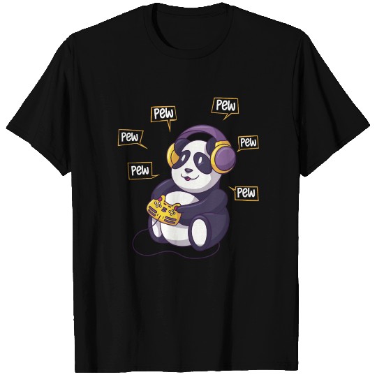 Gaming Panda T Shirts Video Gamer Pew Pew