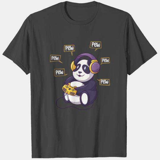 Gaming Panda T Shirts Video Gamer Pew Pew