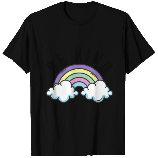 Be Kind Happy Rainbow Clouds Positivity Good Vibe T Shirts