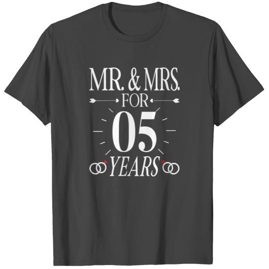 Womens Mr Mrs For 5 Years 5th Wedding Anniversary T Shirts