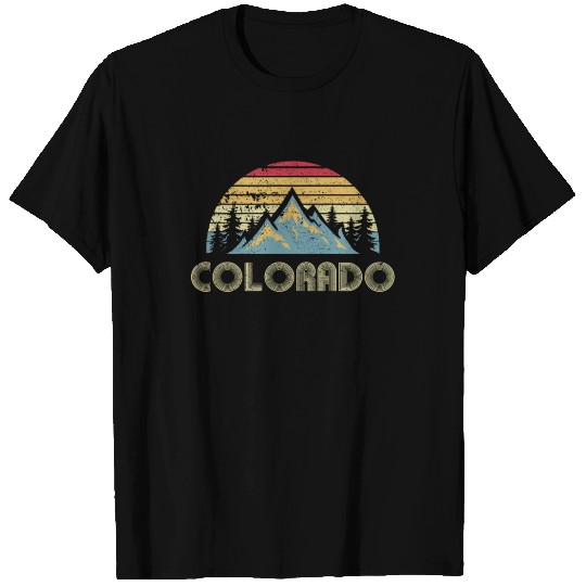 Colorado Retro Vintage Mountains Nature Hiking Swe T Shirts