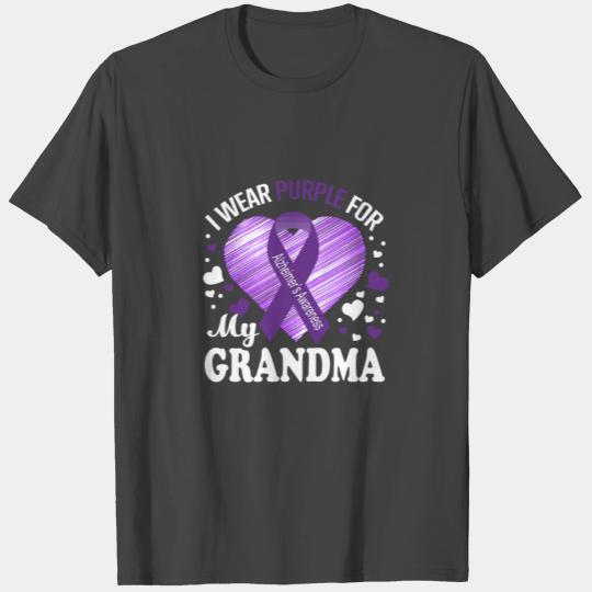 I Wear Purple For My Grandma Alzheimers Awareness T Shirts