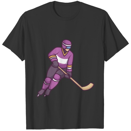 Sportsperson in Purple Dress Playing Hockey T Shirts
